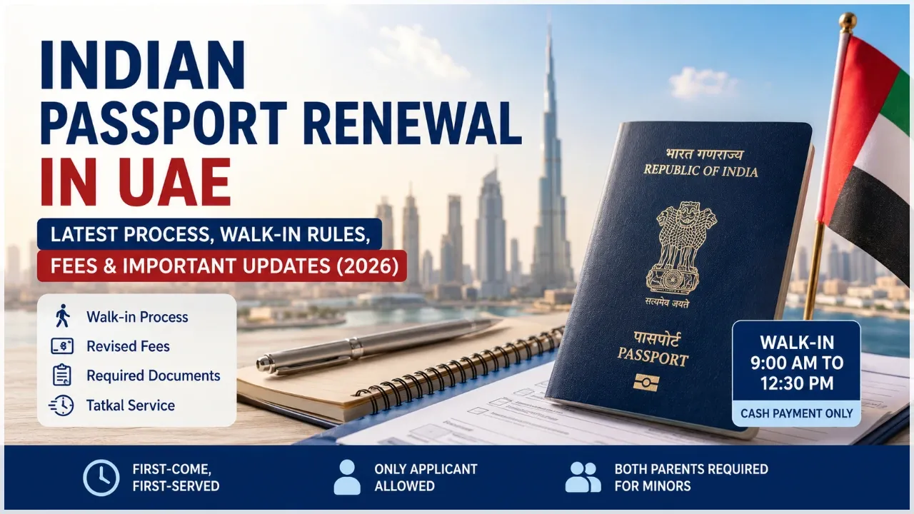 Indian Passport Renewal in UAE: Latest Process, Walk-in Rules, Fees & Important Updates (2026)