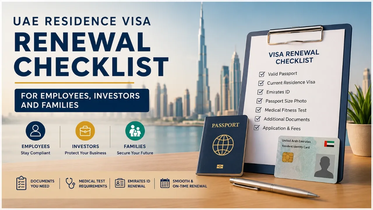 UAE Residence Visa Renewal Checklist for Employees, Investors and Families