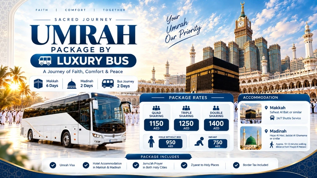 Right Time Travel & Tourism - Sacred Journey Umrah Package by Luxury Bus