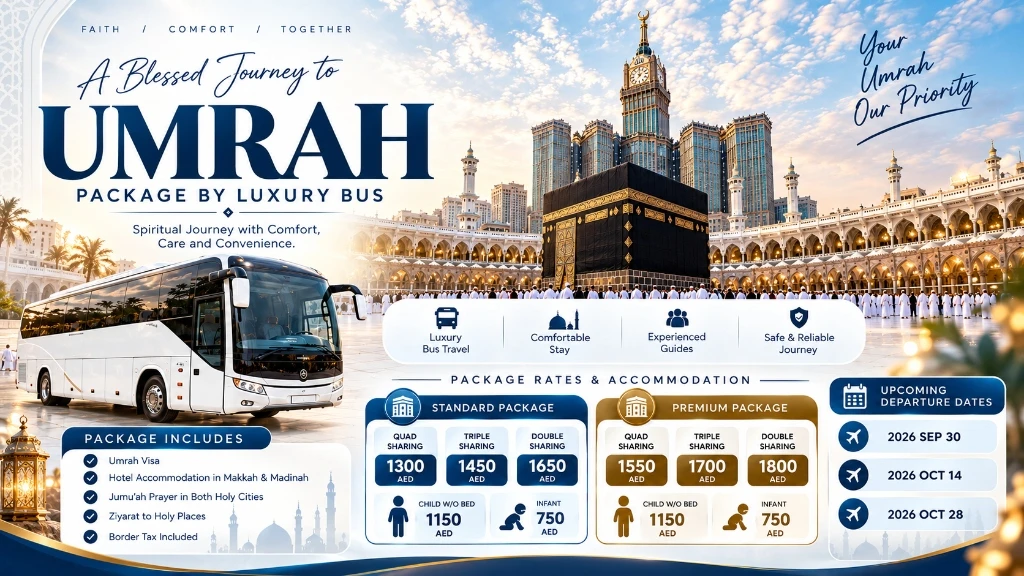 Right Time Travel & Tourism - Umrah Luxury Bus Package with Departure Dates